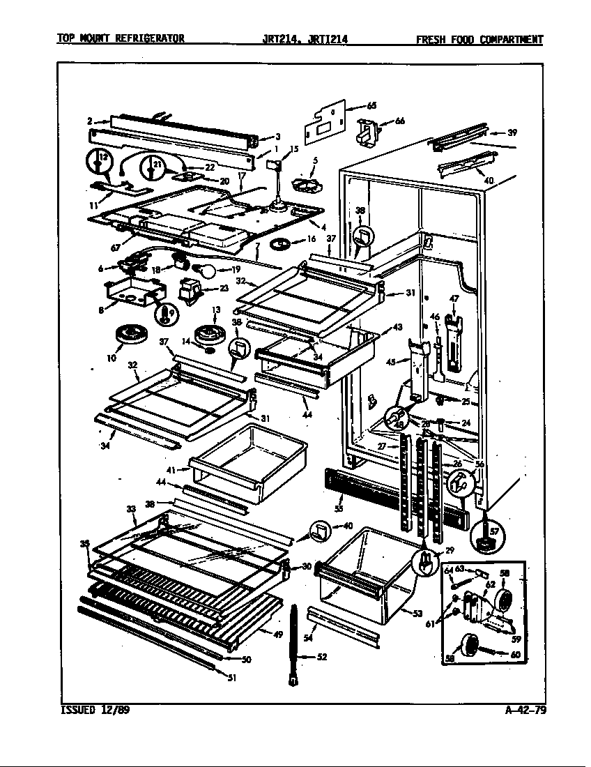 Jenn-Air JRT214/8C01A fresh food compartment diagram