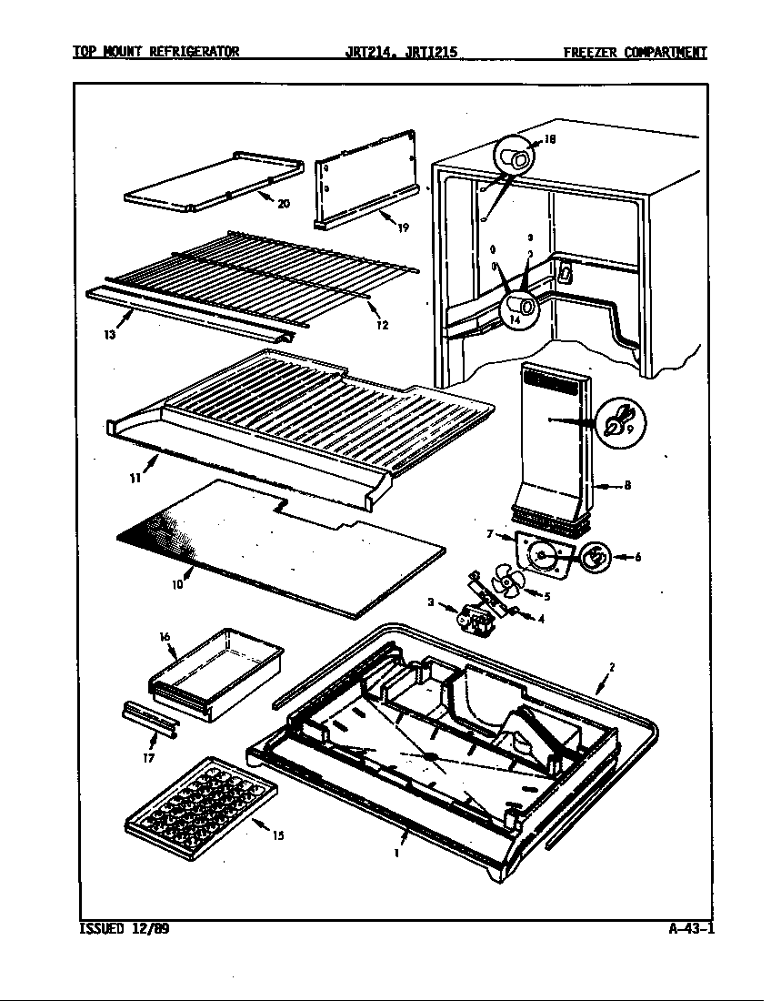 Jenn-Air JRT214/8C01A freezer compartment diagram