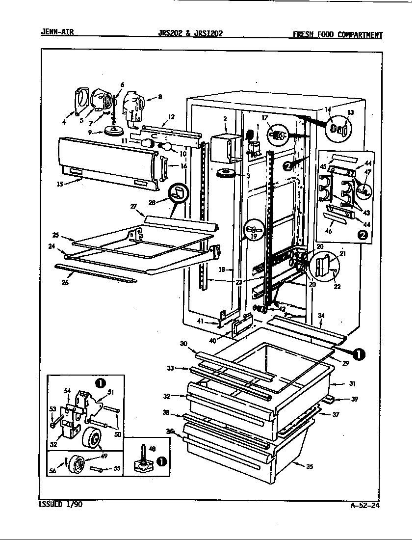 Jenn-Air JRS202/8N06A fresh food compartment diagram