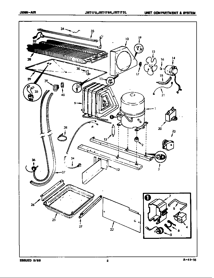 Jenn-Air JRT173R/7C57A unit compartment & system diagram