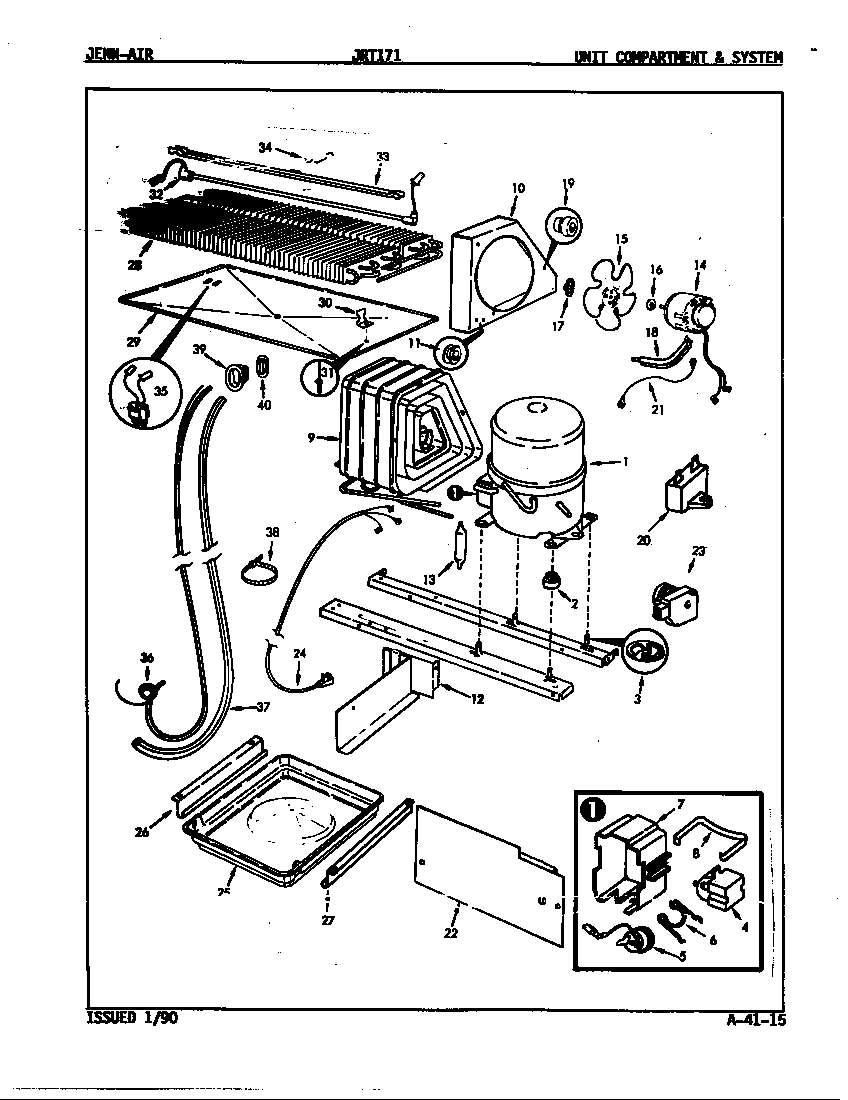 Jenn-Air JRT171L/9C63B unit compartment & system diagram