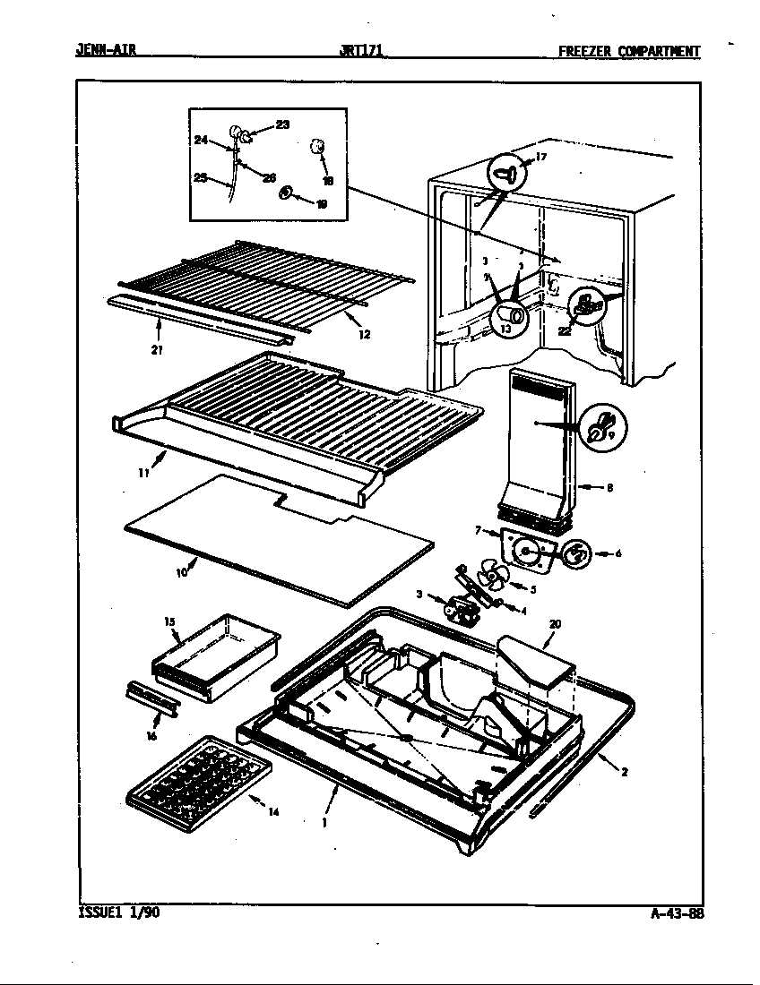 Jenn-Air JRT171L/9C63B freezer compartment diagram