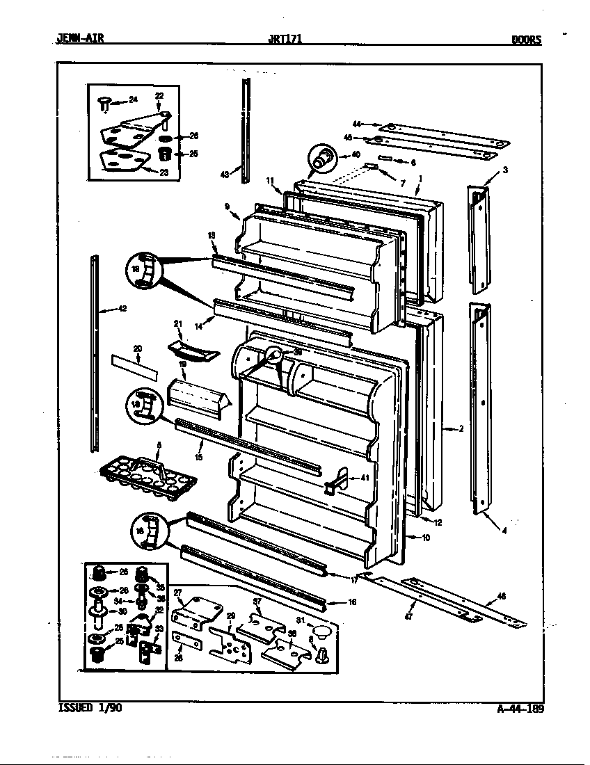 Jenn-Air JRT171L/9C63B doors diagram