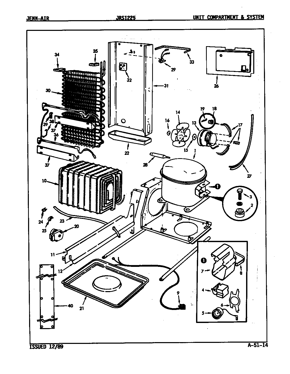 Jenn-Air JRSI225/9Q15B unit compartment & system diagram
