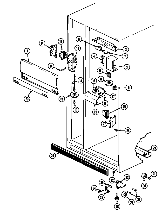 Jenn-Air JRS227B/DQ21A fresh food compartment diagram