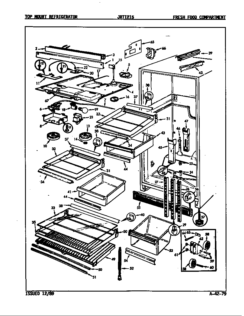 Jenn-Air JRTI215/9C67B fresh food compartment diagram