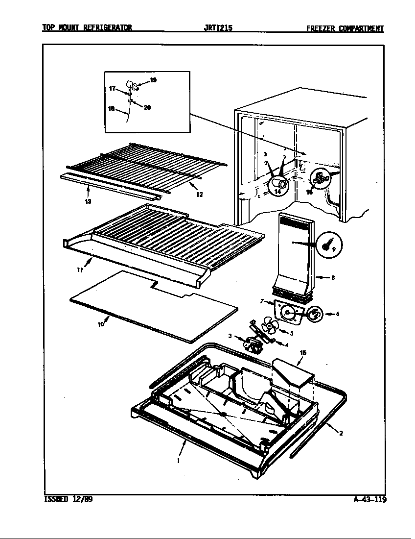 Jenn-Air JRTI215/9C67B freezer compartment diagram