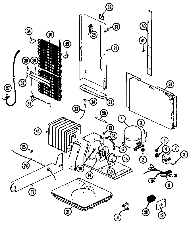 Jenn-Air JRSD227W/DQ35A unit compartment & system diagram