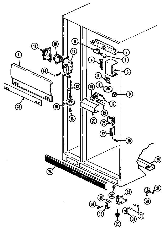 Jenn-Air JRSD227W/DQ35A fresh food compartment diagram