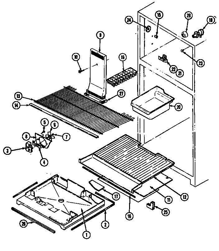 Jenn-Air JRTE175W/DJ31A freezer compartment (b/m dj31a) diagram