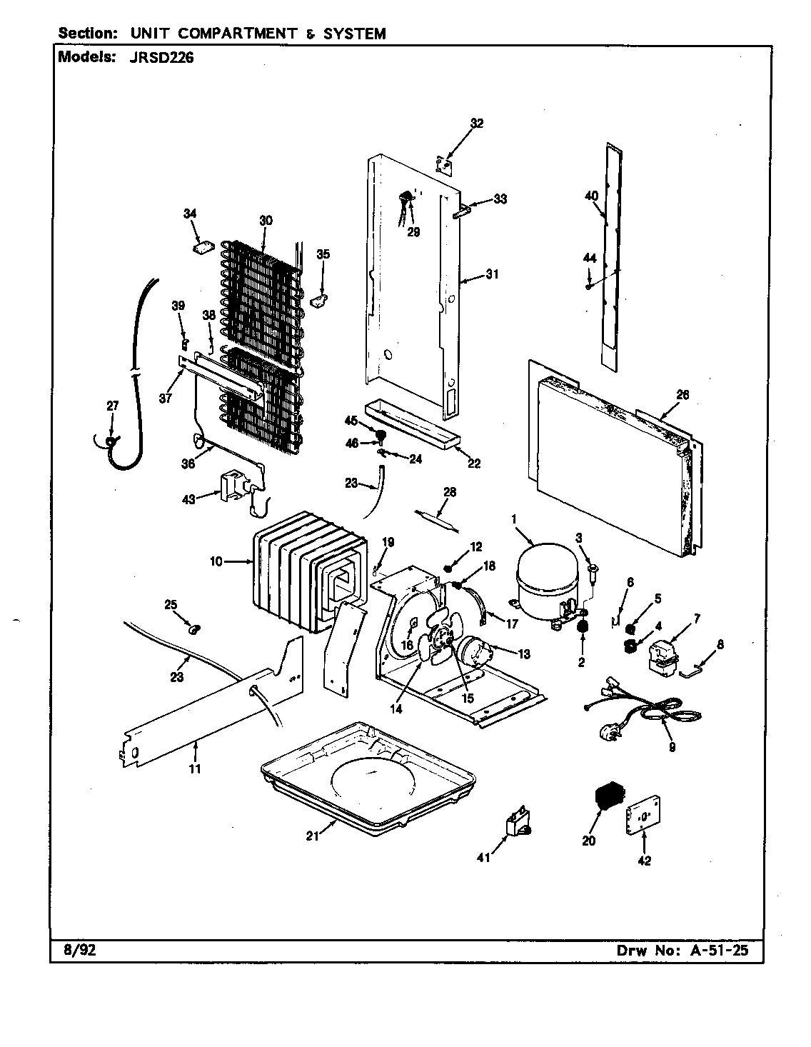Jenn-Air JRSD226/BQ32A unit compartment & system diagram