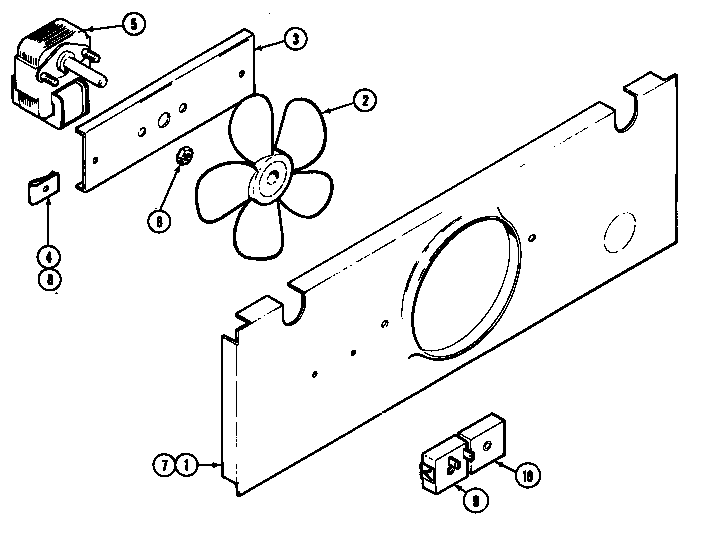 Jenn-Air WM236B blower motor (cooling fan-lower) diagram