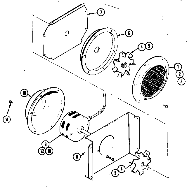Jenn-Air WM236B blower motor (lower convection) diagram