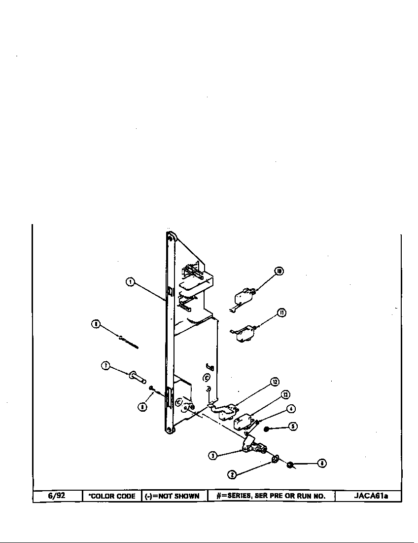 Jenn-Air WM236B interlock switches-upper (m166) diagram