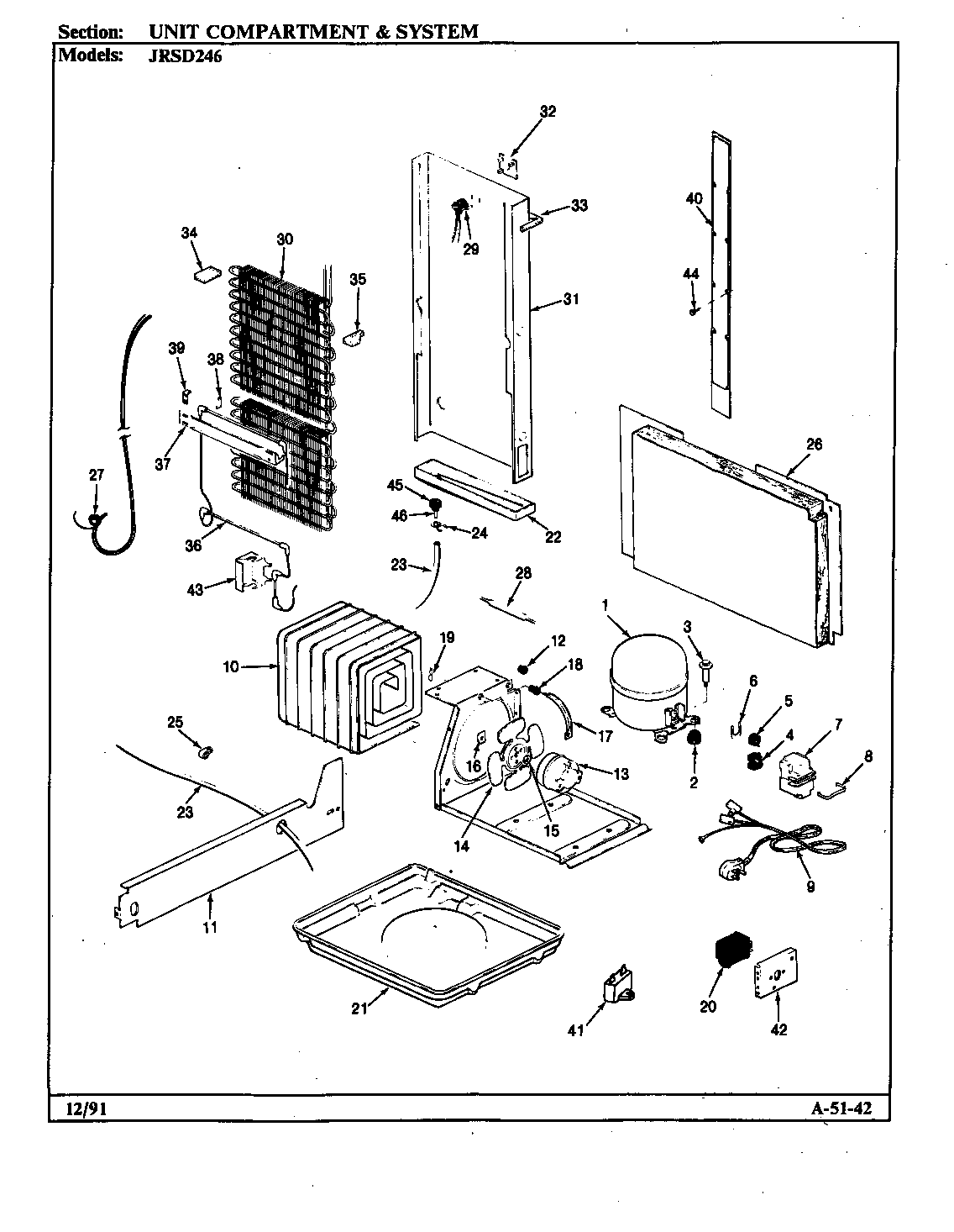 Jenn-Air JRSD246/BQ81C unit compartment & system diagram