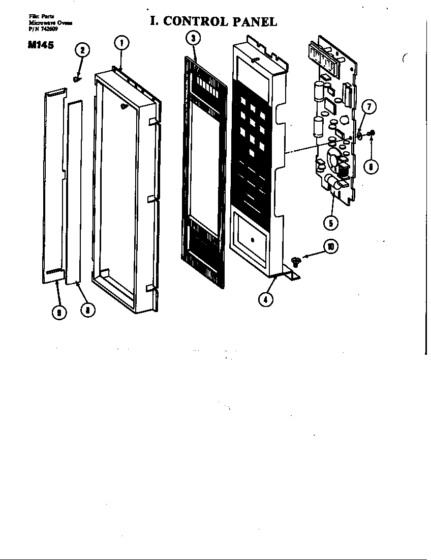 Jenn-Air M145 control panel diagram