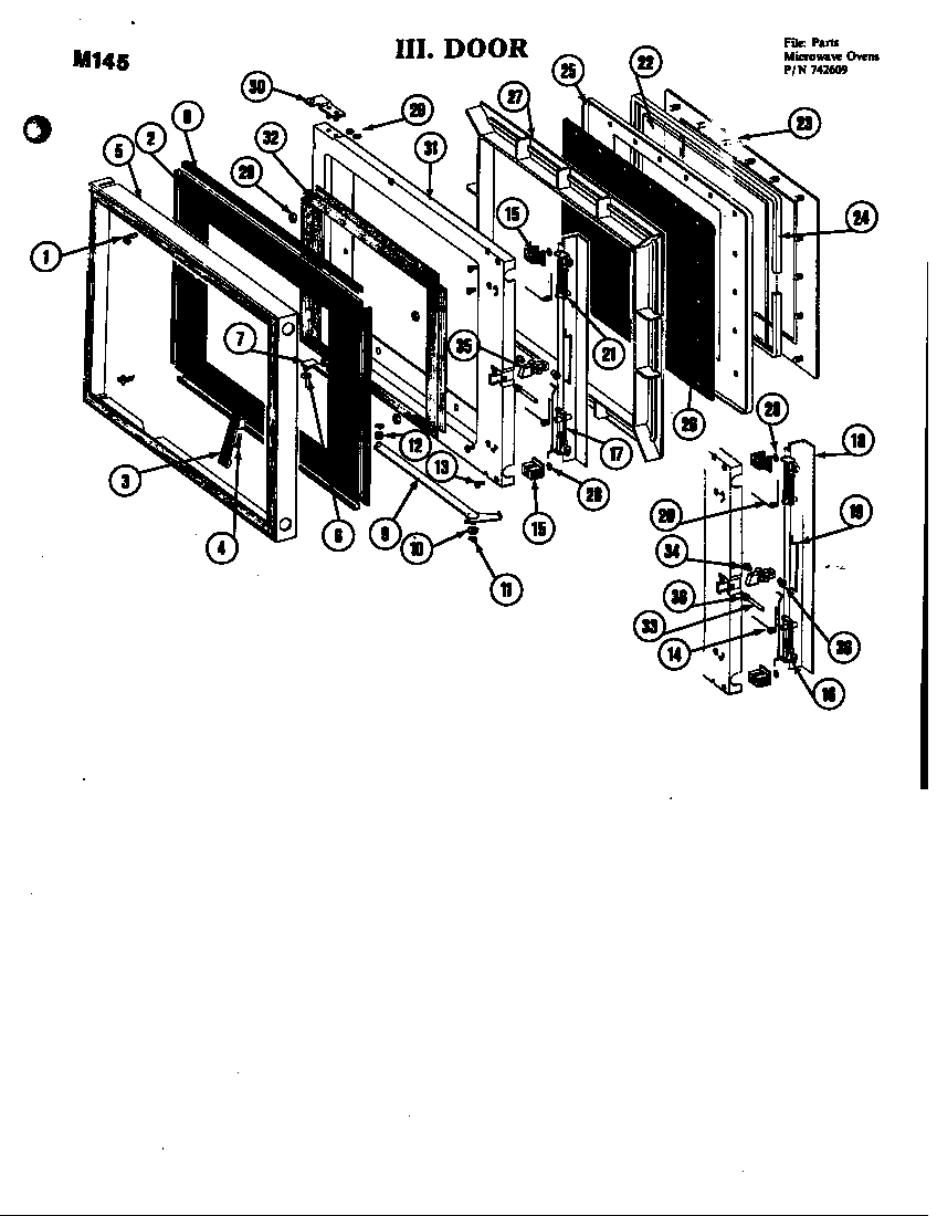 Jenn-Air M145 door diagram