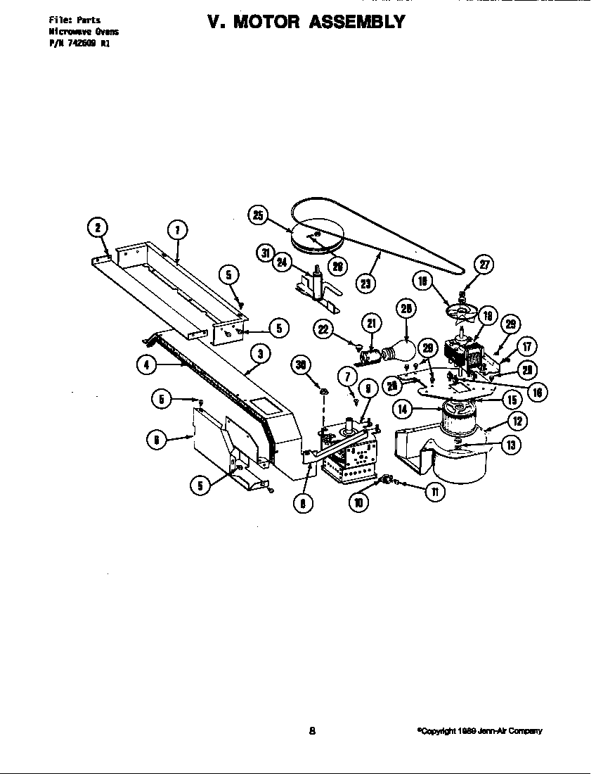 Jenn-Air M145 motor assy. diagram