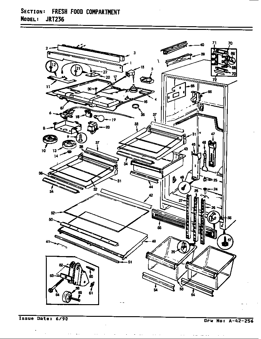 Jenn-Air JRT236/AJ95A fresh food compartment diagram