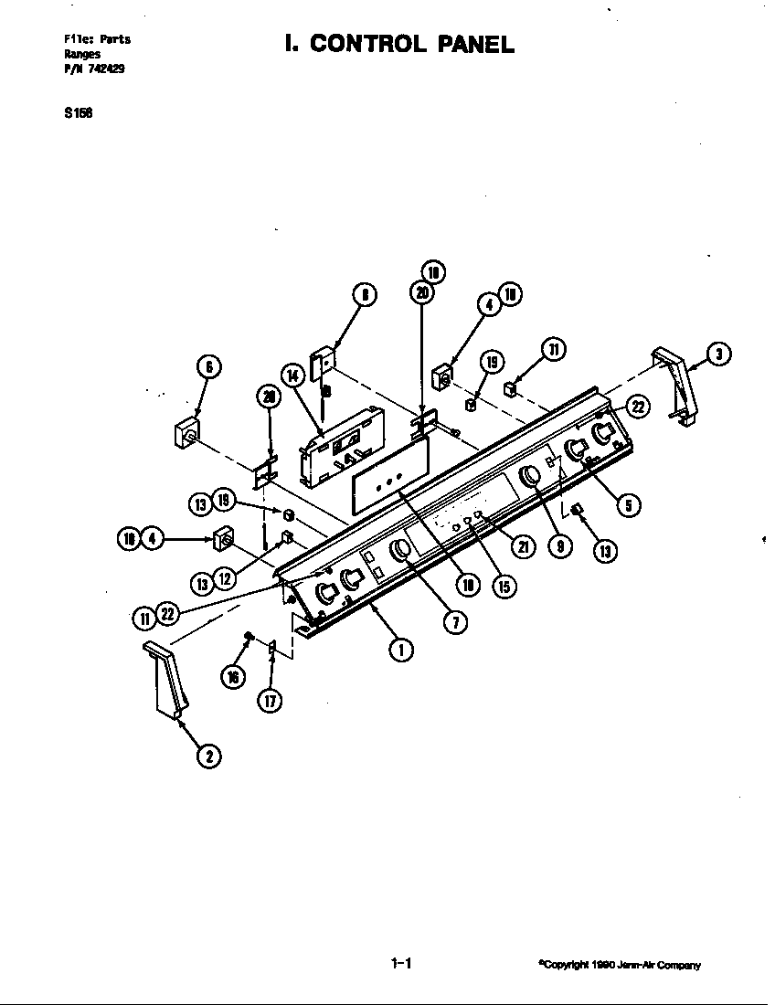 Jenn-Air S156B-C control panel (s156b-c) (s156b-c) diagram