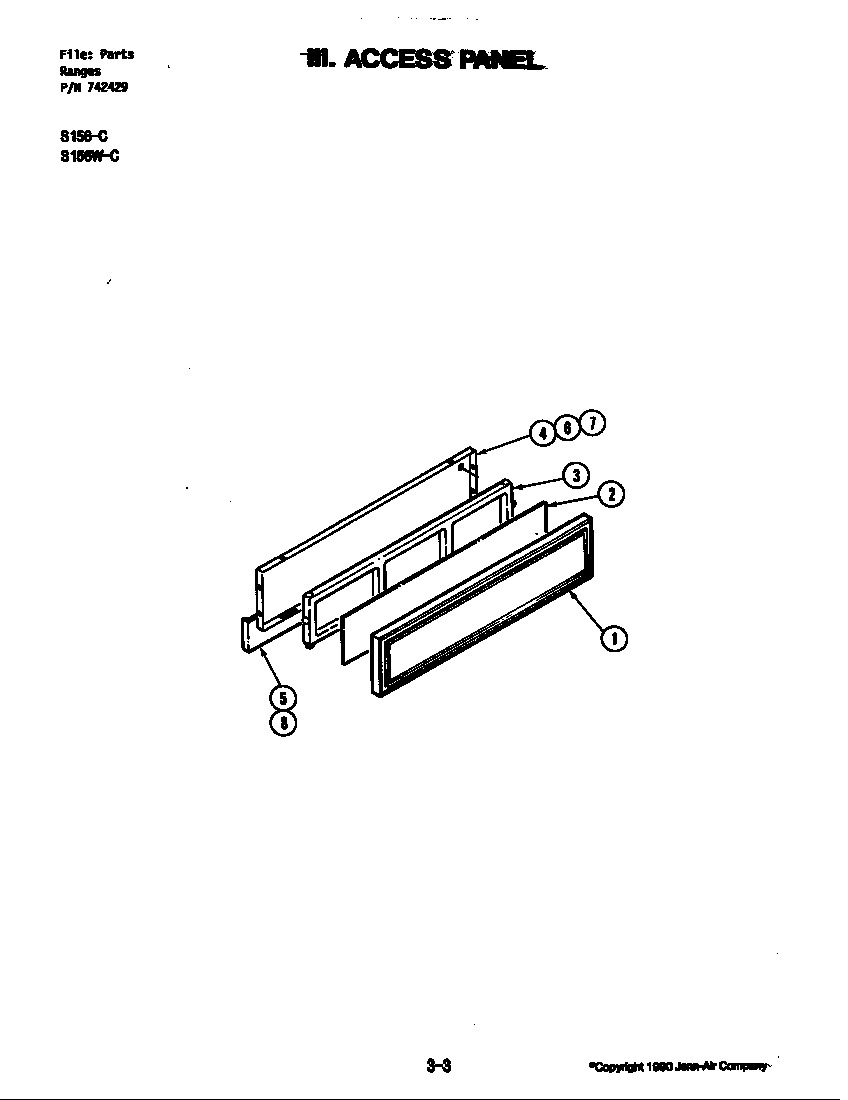 Jenn-Air S156B-C access panel (s156w-c) diagram
