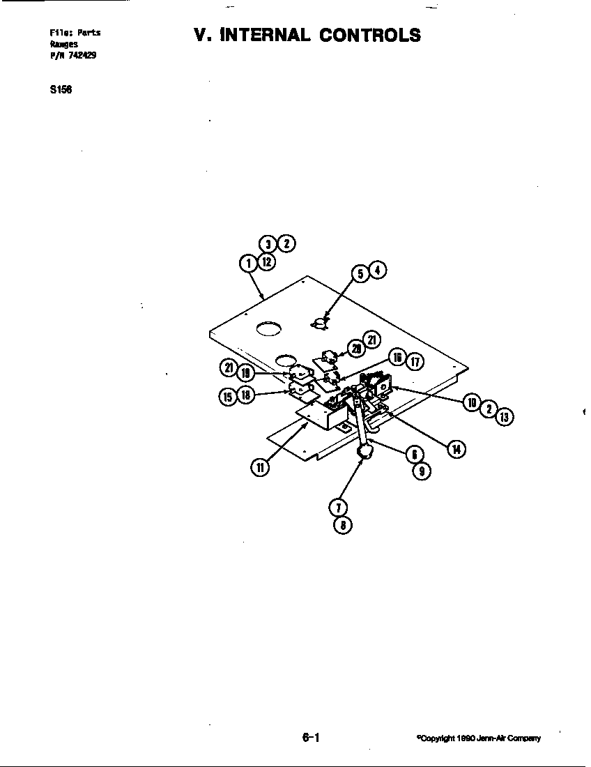 Jenn-Air S156B-C internal controls (s156b-c) (s156b-c) diagram