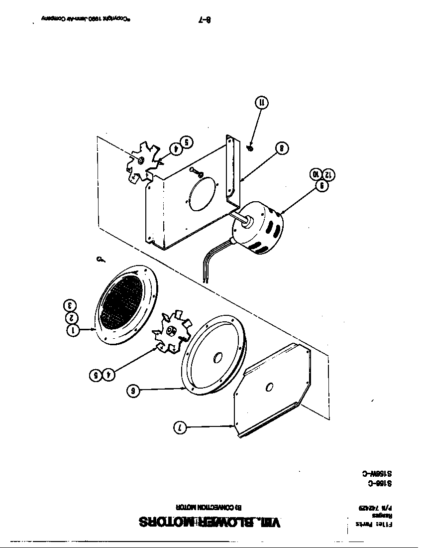 Jenn-Air S156B-C blower motor-convection (s156w-c) diagram