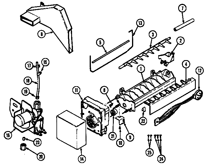 Jenn-Air JRTE217B/DJ76A optional ice maker kit diagram