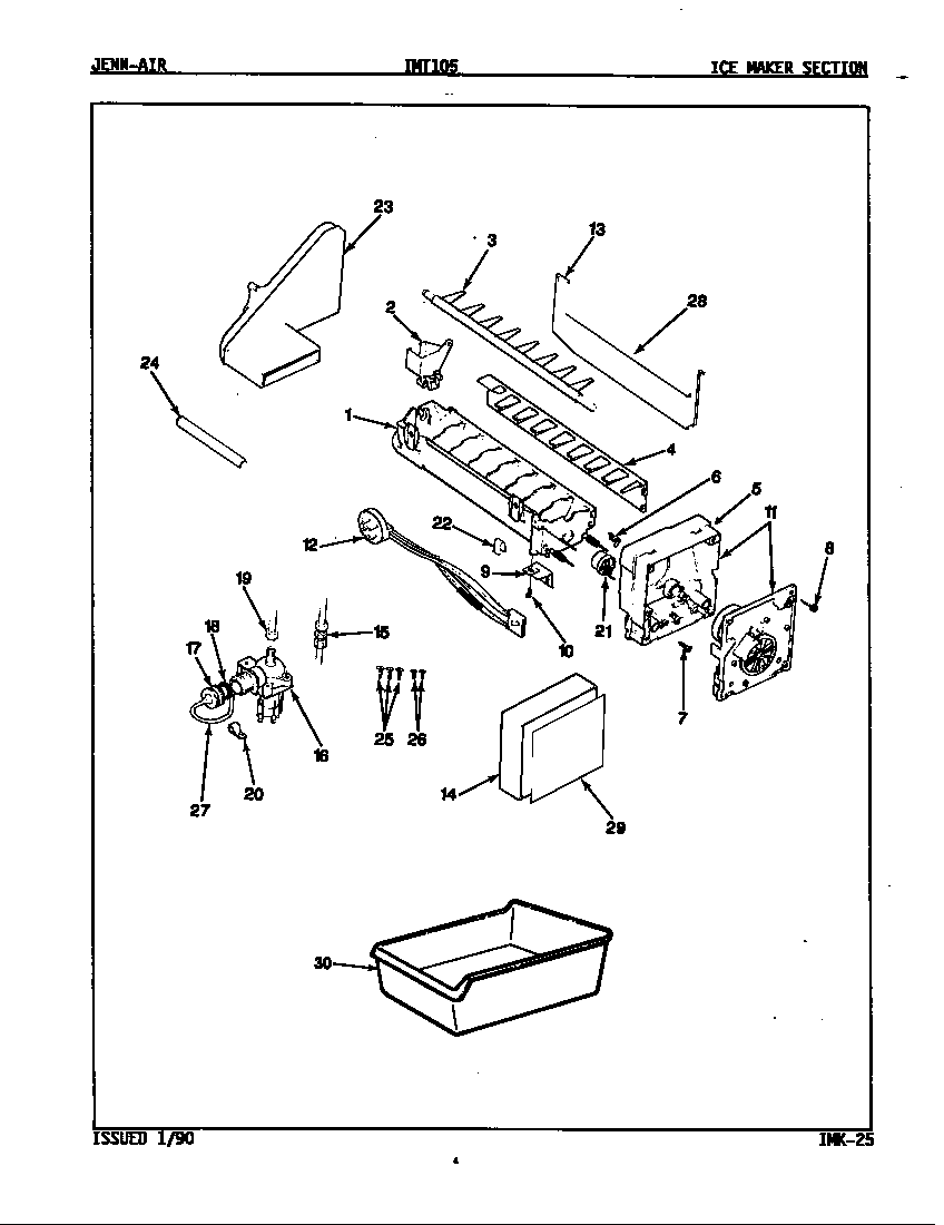 Jenn-Air JRTDX224L/8B14B ice maker kit diagram