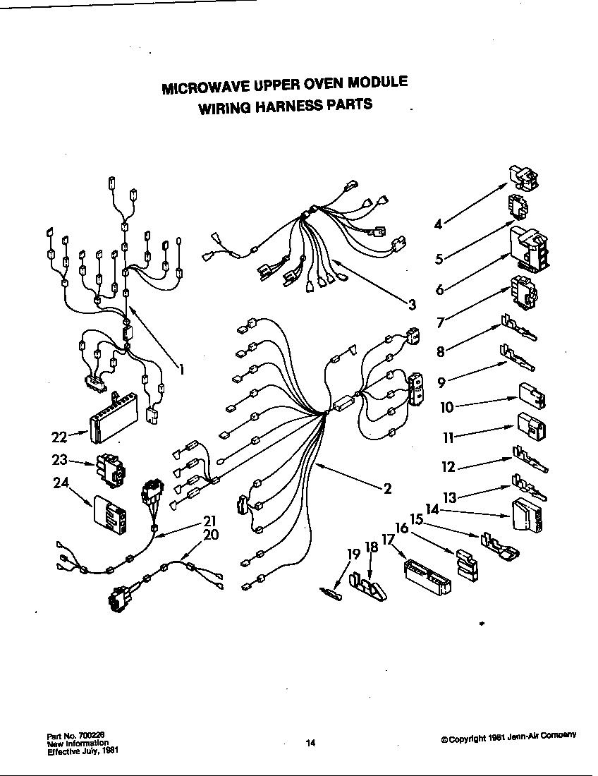 Jenn-Air F221 wiring harness (microwave) diagram