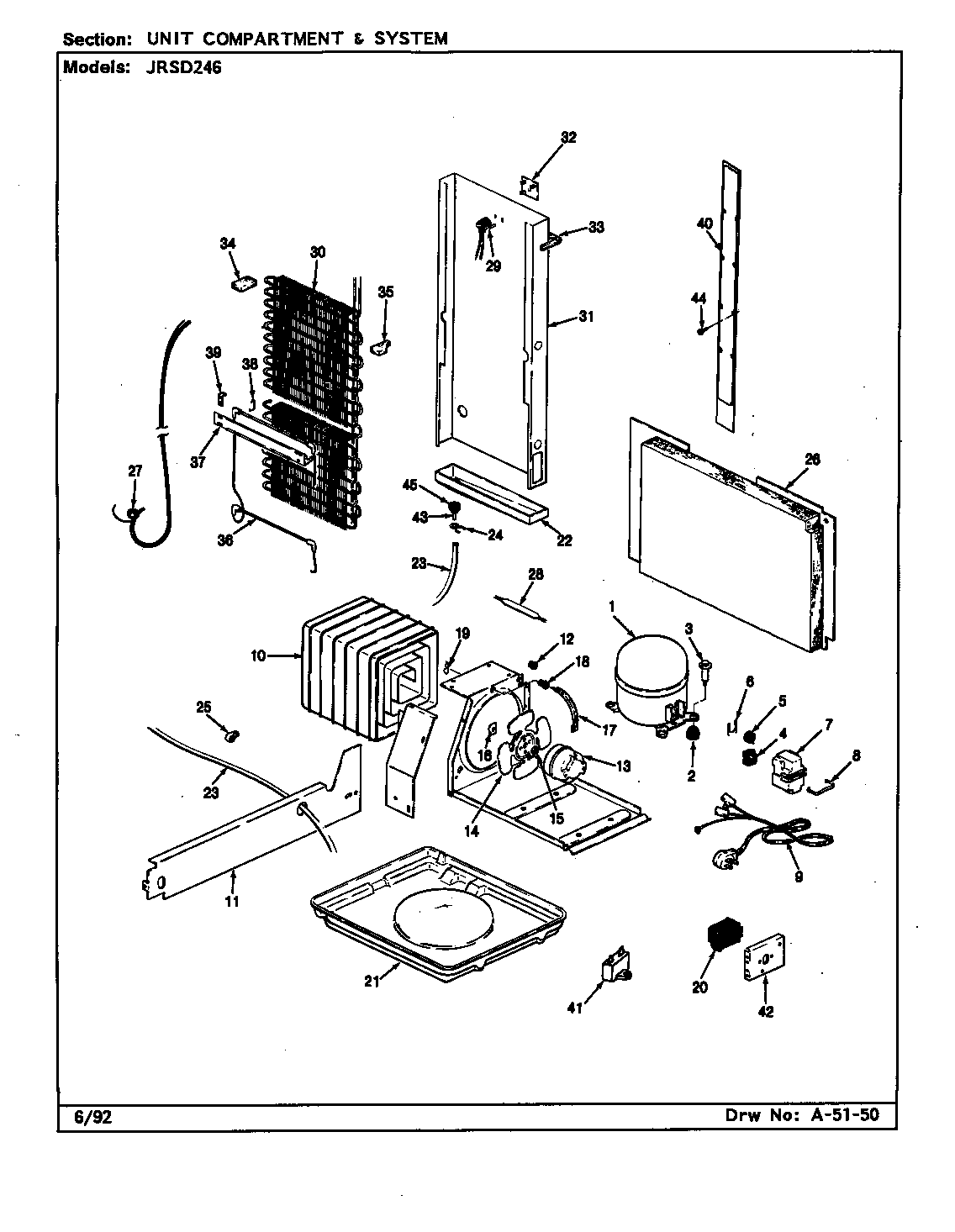Jenn-Air JRSD246/BQ82B unit compartment & system diagram