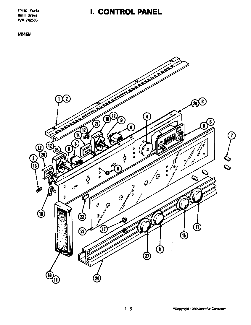 Jenn-Air W246W control panel (w246w) diagram