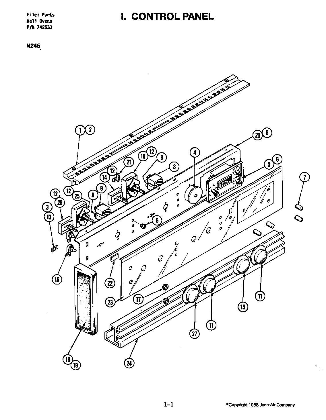 Jenn-Air W246W control panel (w246) (w246) diagram