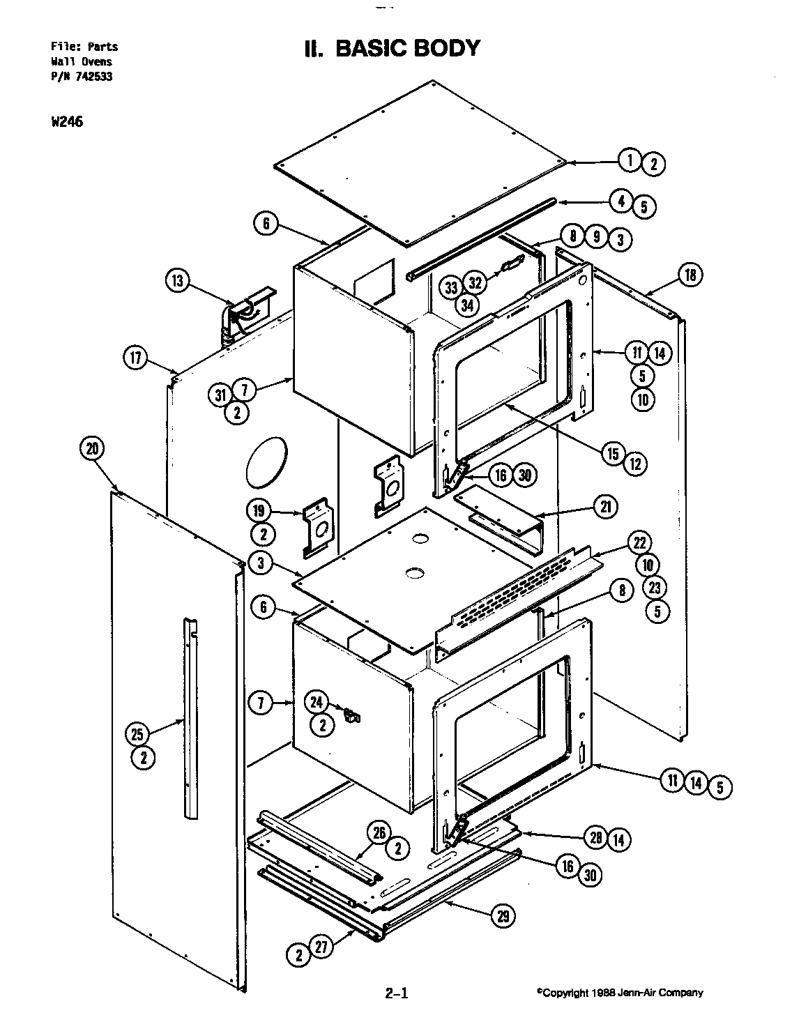Jenn-Air W246W basic body (w246) (w246) diagram