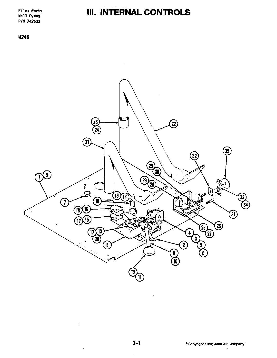 Jenn-Air W246W internal controls (w246) (w246) diagram
