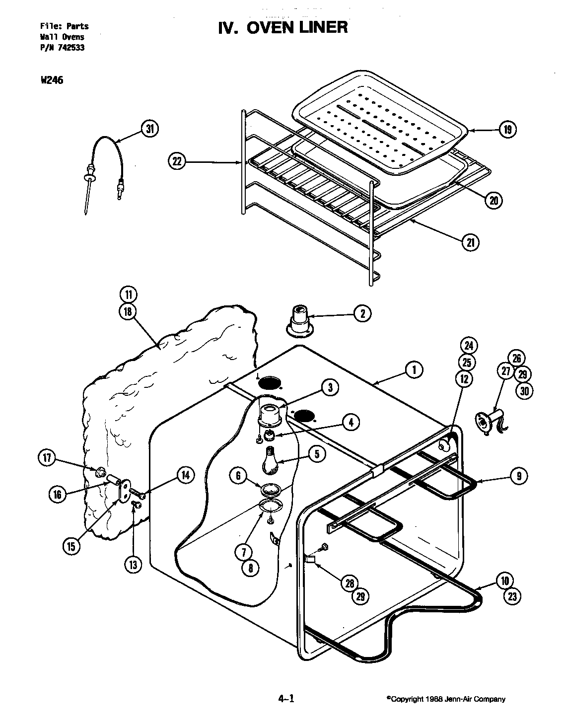 Jenn-Air W246W oven liner (w246) (w246) diagram