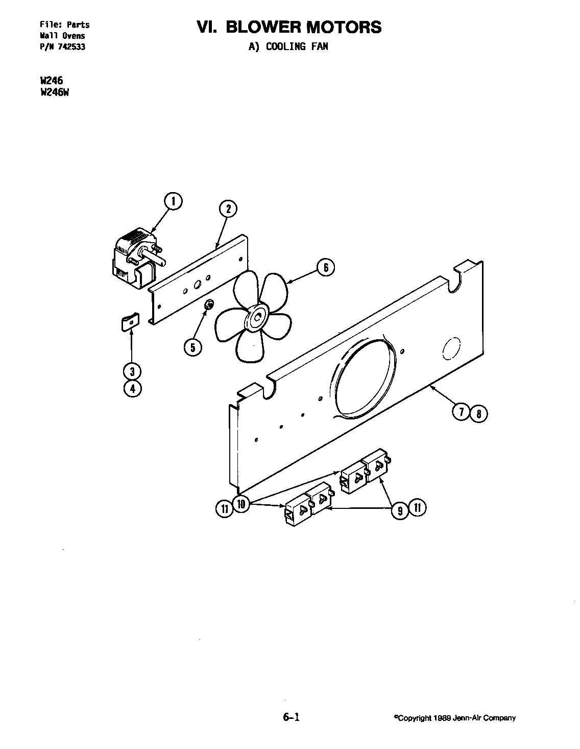 Jenn-Air W246W blower motor-cooling fan (w246) (w246) diagram