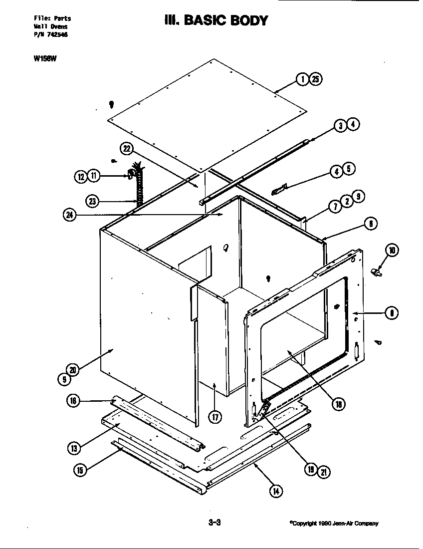 Jenn-Air W156B body (w156w) (w156w) diagram