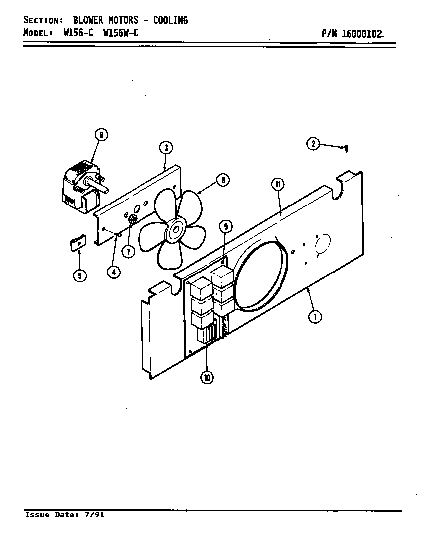 Jenn-Air W156B blower motor-cooling (w156-c & w156w-c) (w156-c) (w156w-c) diagram