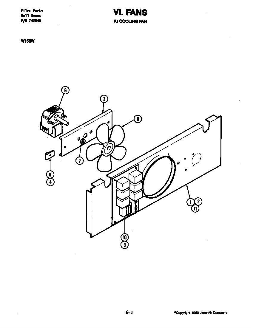 Jenn-Air W156B blower motor-cooling (w156w) (w156w) diagram