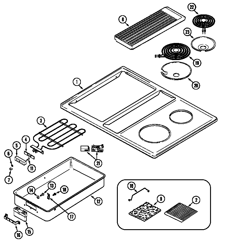 Jenn-Air C206W top assembly (c206) (c206) (c206-c) diagram