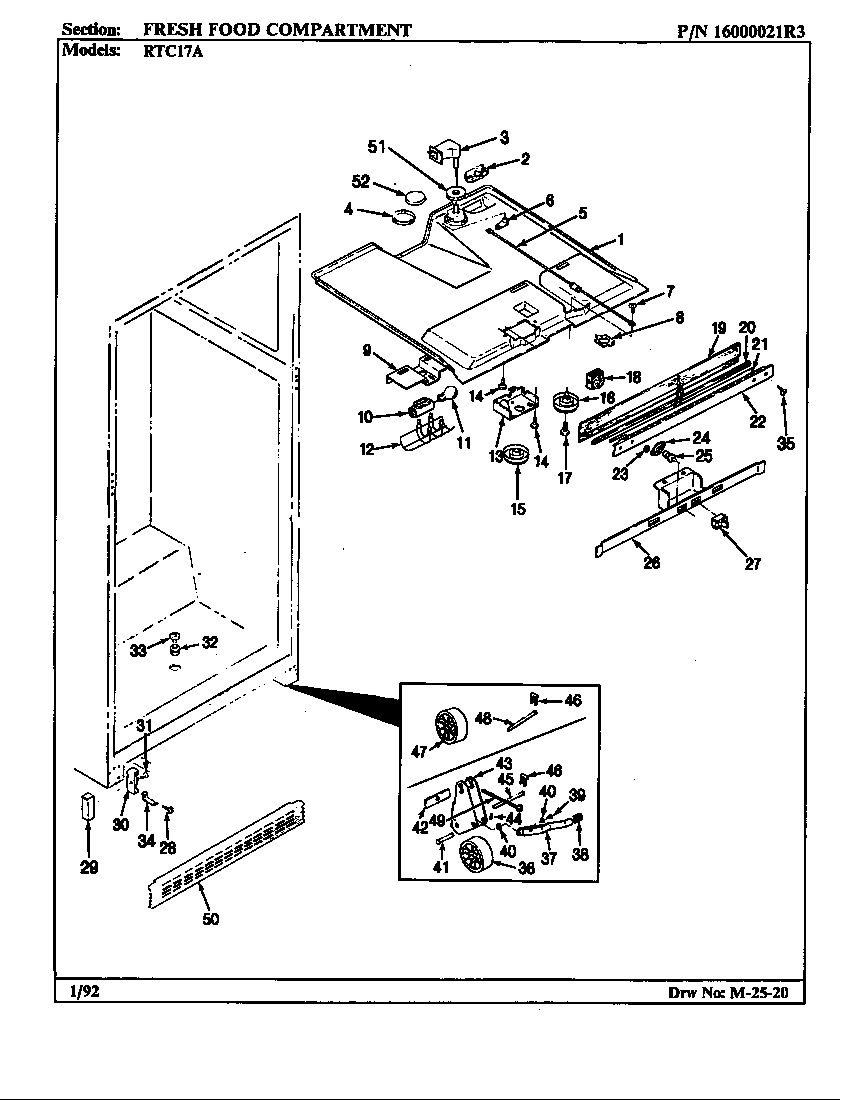 Maytag RTC17A-BH26B fresh food compartment diagram