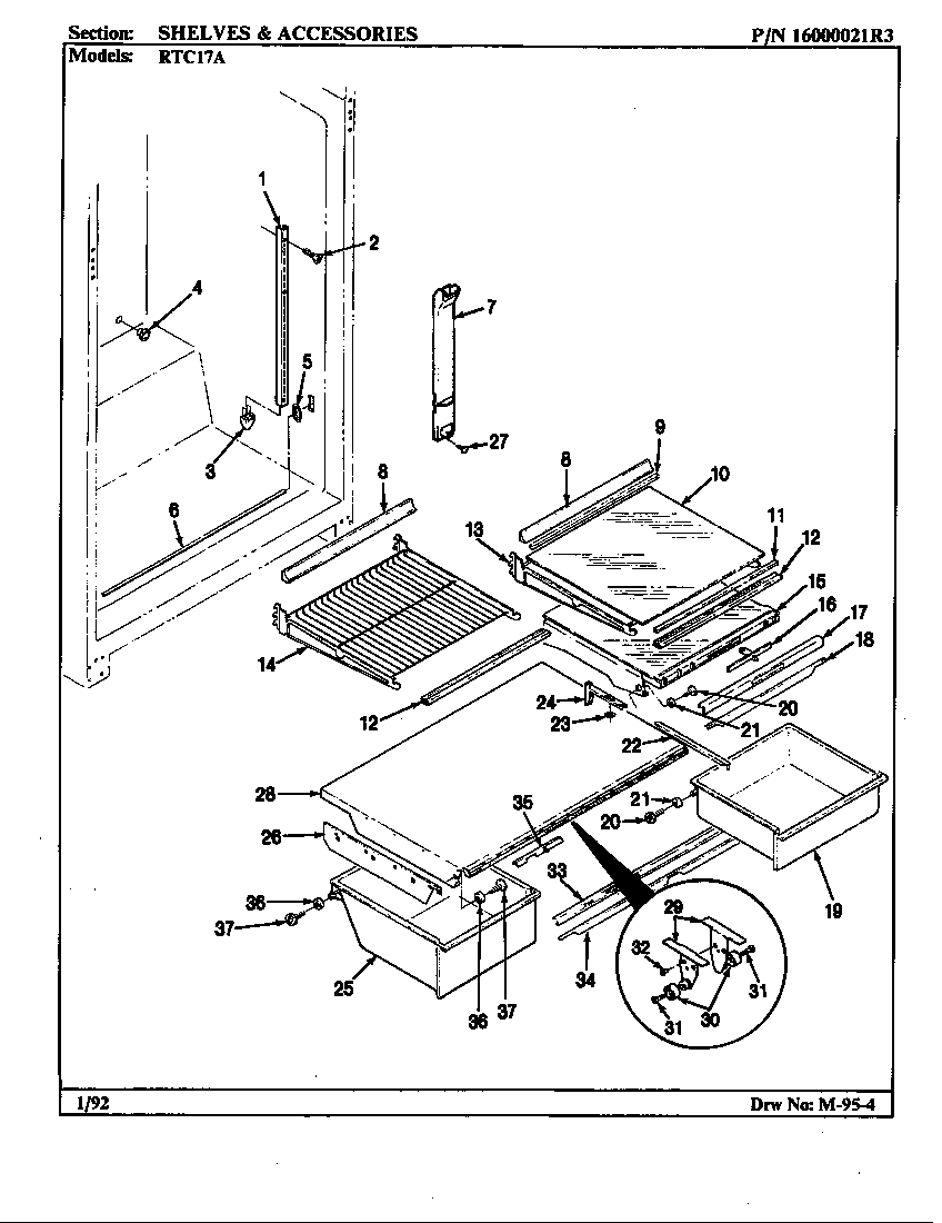Maytag RTC17A-BH26B shelves & accessories diagram