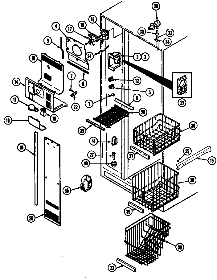 Maytag RSW24E0CAL/DM88A freezer compartment diagram
