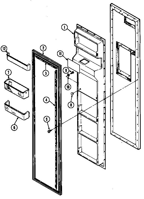 Maytag RSW24E0CAL/DM88A freezer inner door diagram