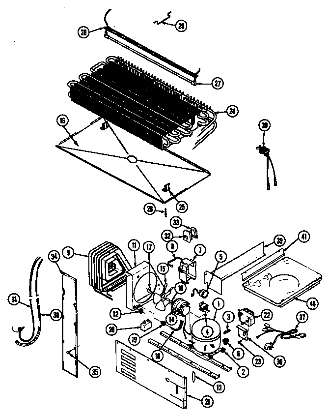 Maytag RTW22E0CAW/DH87C unit compartment & system diagram