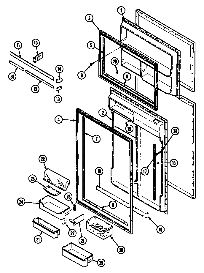 Maytag RTW22E0CAW/DH87C inner door diagram