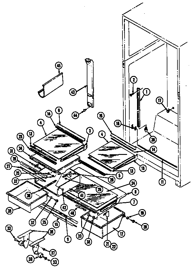 Maytag RTW22E1CAL/DH82C shelves & accessories diagram