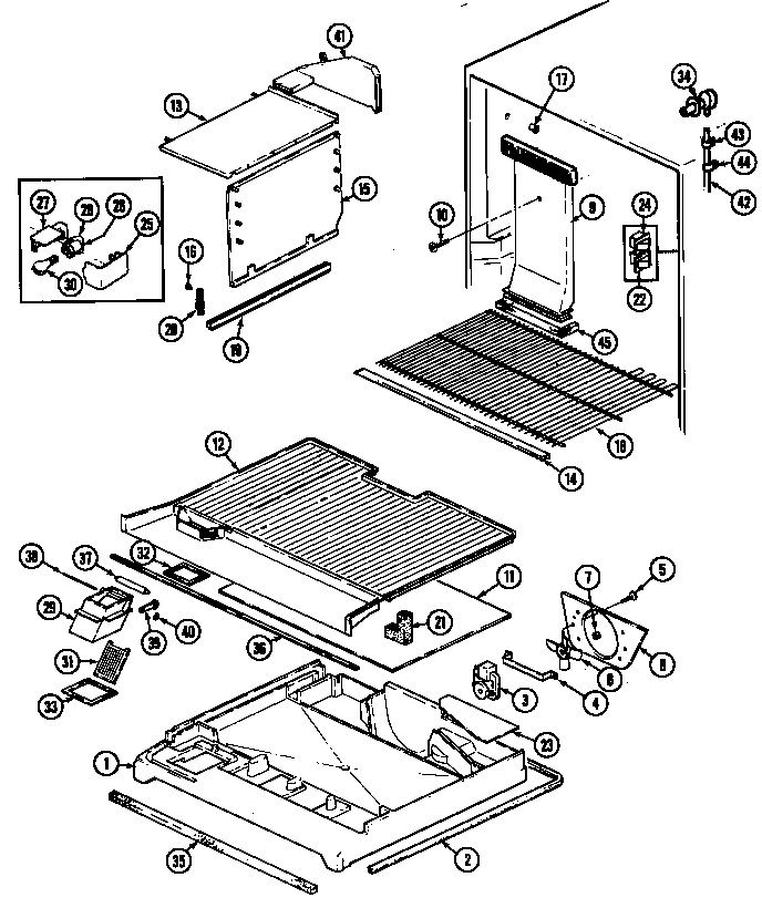 Maytag RTW22E1CAL/DH82C freezer compartment diagram