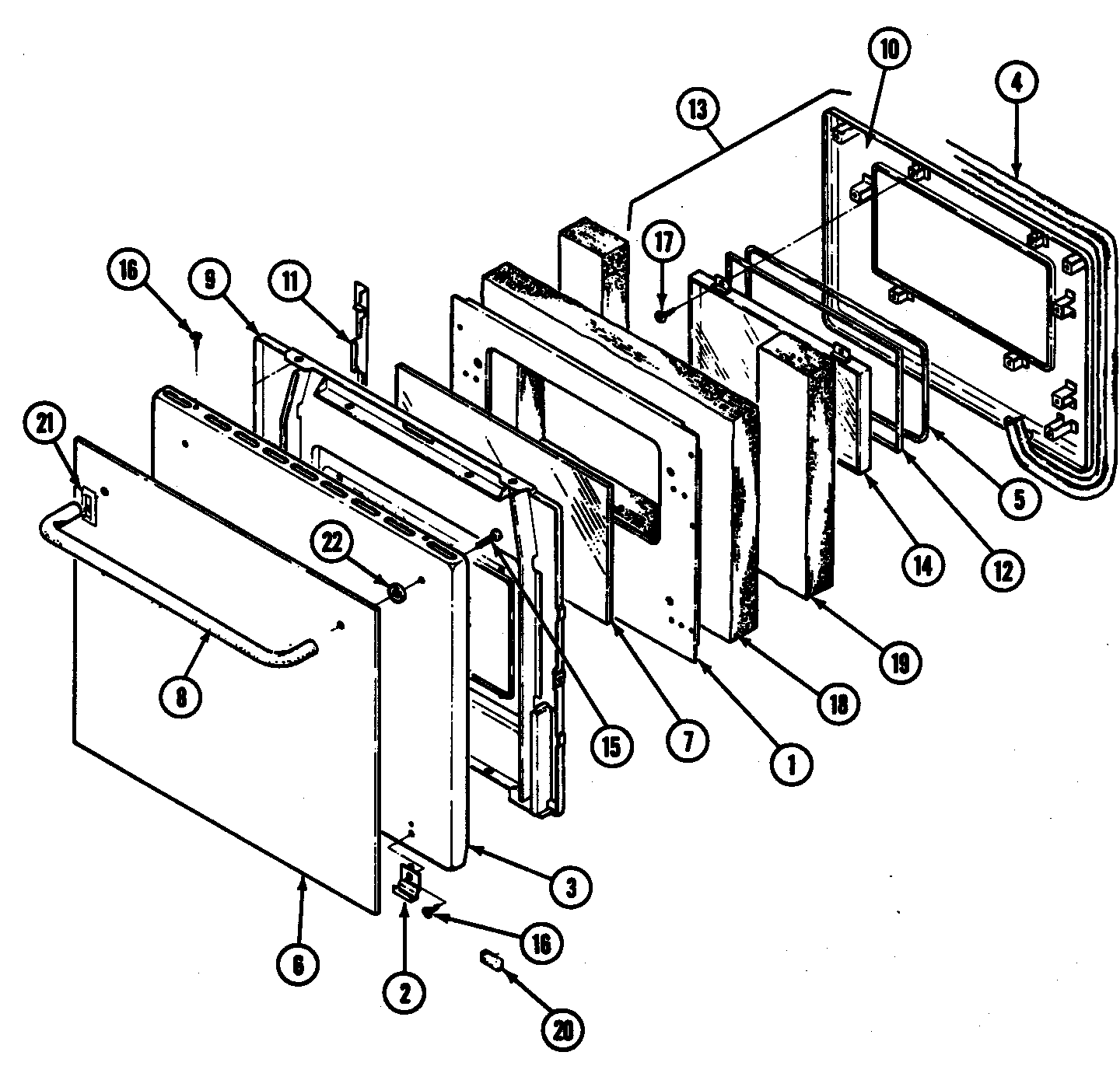 Maytag CWE4700BCE door diagram